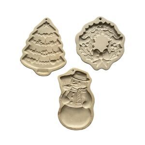 Vintage Hill Design Brown Bag Cookie Art Molds Lot of 3 Christmas Winter